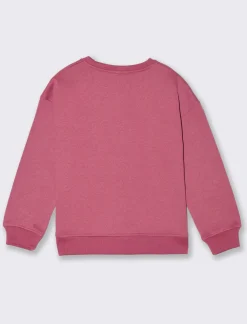 Piazza Italia Bambina|Felpe<Felpa girocollo da bambina in mobido cotone - Rosso amarena