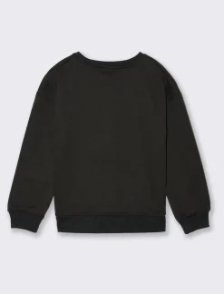 Piazza Italia Bambina|Felpe<Felpa girocollo da bambina in mobido cotone - Nero