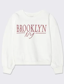 Piazza Italia Bambina|Felpe<Felpa girocollo felpata con ricamo sul davanti - sporco