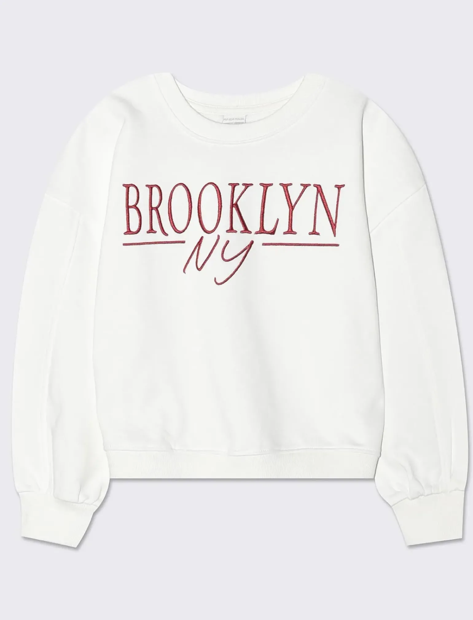 Piazza Italia Bambina|Felpe<Felpa girocollo felpata con ricamo sul davanti - sporco