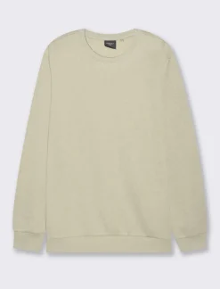 Uomo Piazza Italia Felpe<Felpa girocollo in misto cotone garzato melange - stone