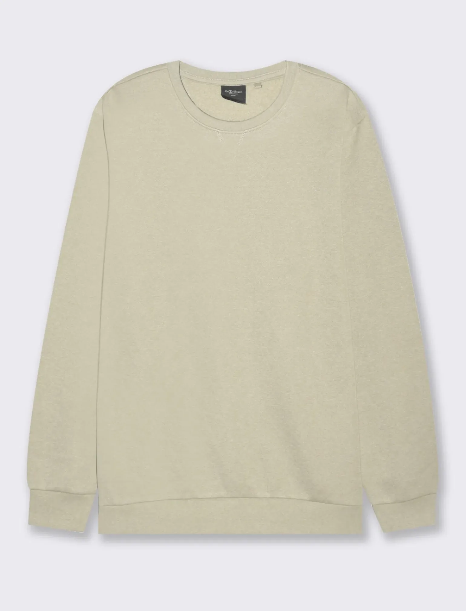 Uomo Piazza Italia Felpe<Felpa girocollo in misto cotone garzato melange - stone