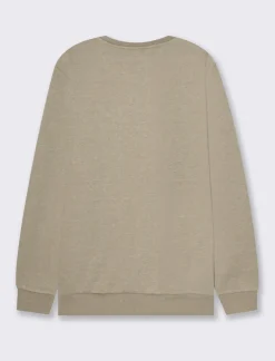 Uomo Piazza Italia Felpe<Felpa girocollo in misto cotone garzato melange - kaki