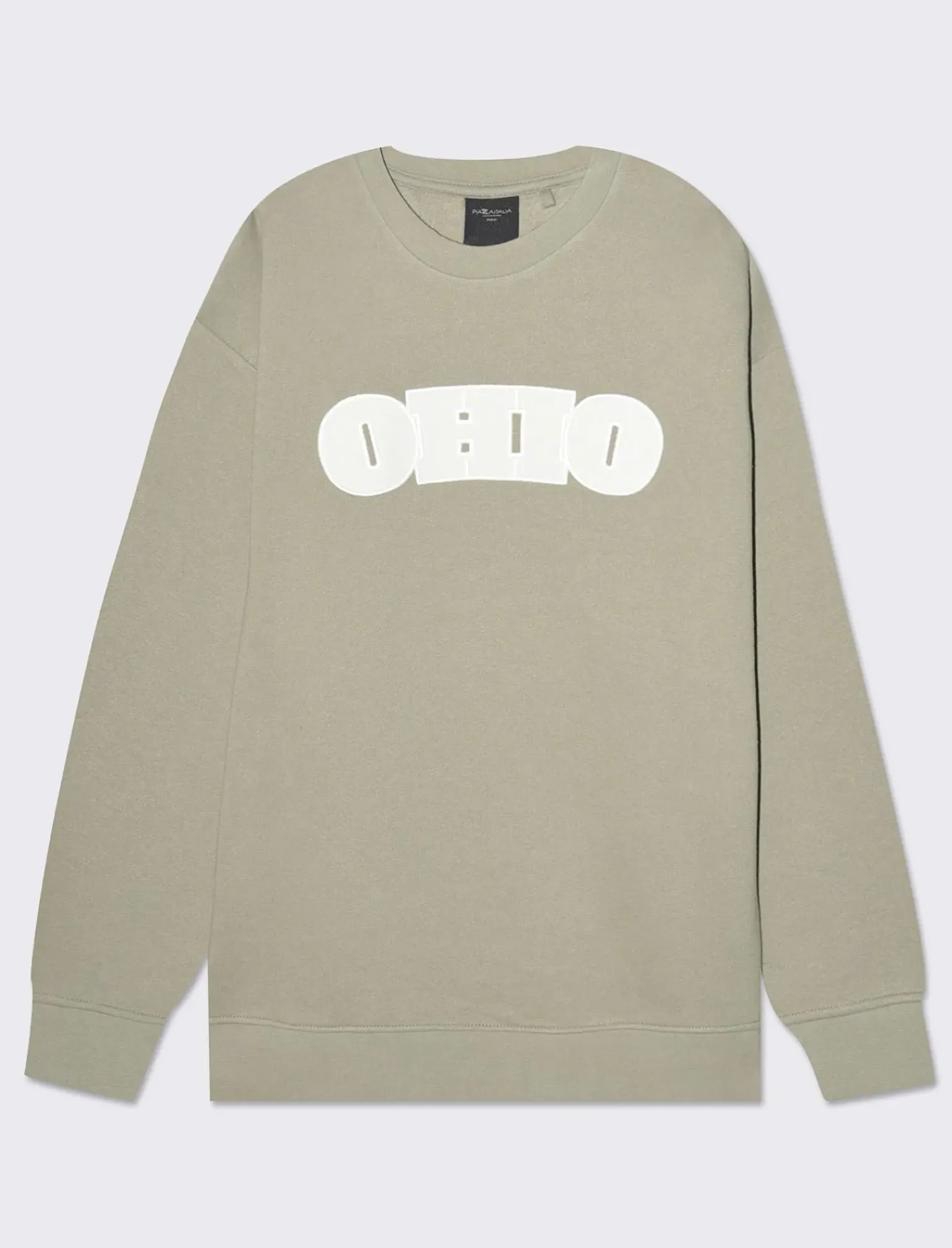 Uomo Piazza Italia Felpe<Felpa girocollo in misto cotone garzato regular fit - salvia