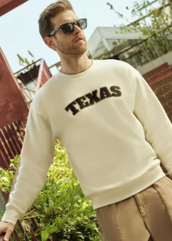 Uomo Piazza Italia Felpe<Felpa girocollo in misto cotone garzato regular fit - latte