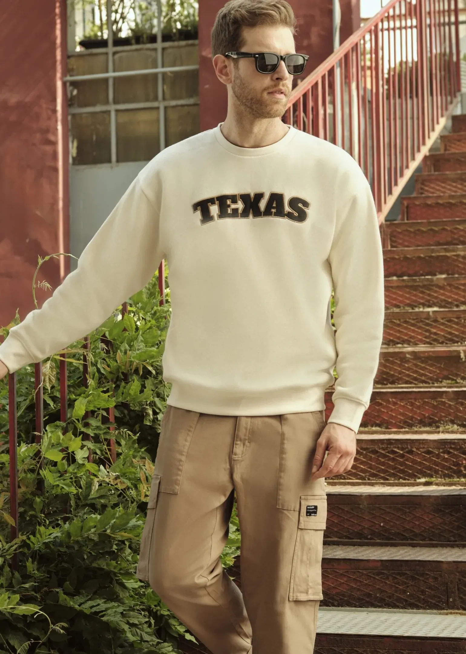 Uomo Piazza Italia Felpe<Felpa girocollo in misto cotone garzato regular fit - latte