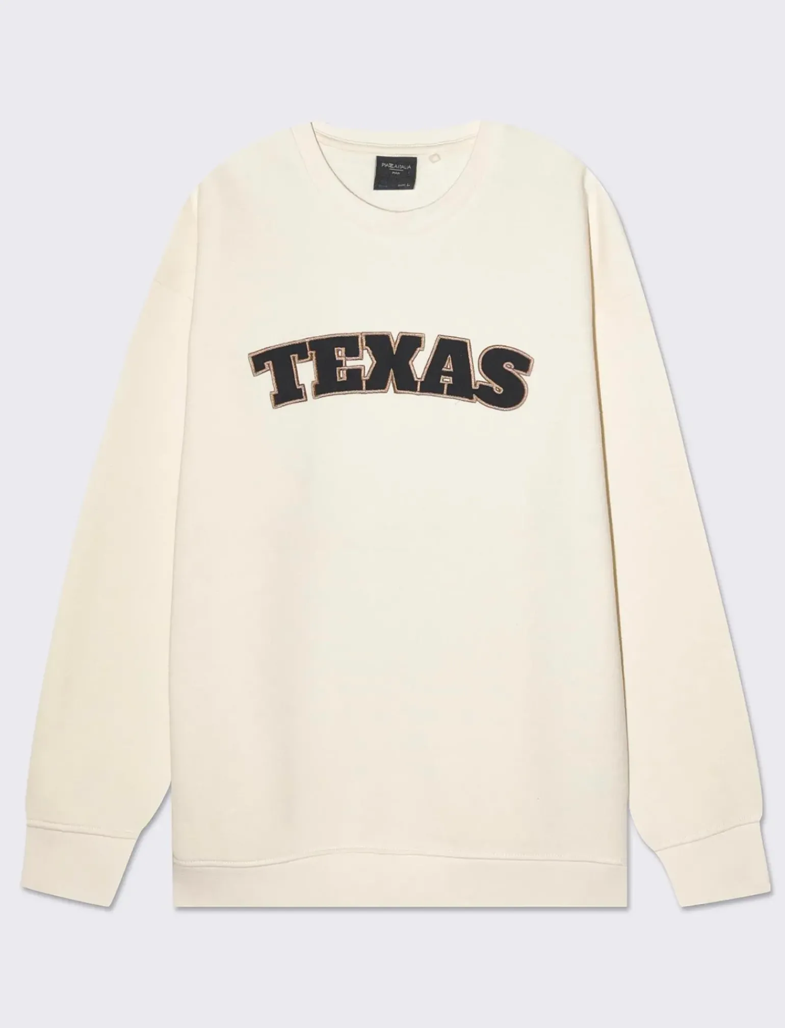 Uomo Piazza Italia Felpe<Felpa girocollo in misto cotone garzato regular fit - latte