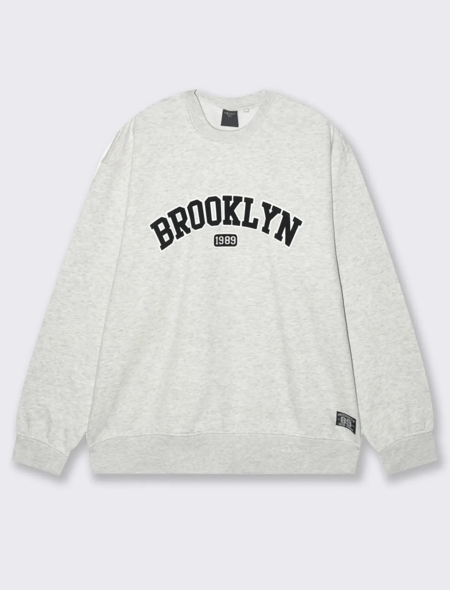 Piazza Italia Felpa girocollo in misto cotone garzato regular fit - mel. Grigio Store