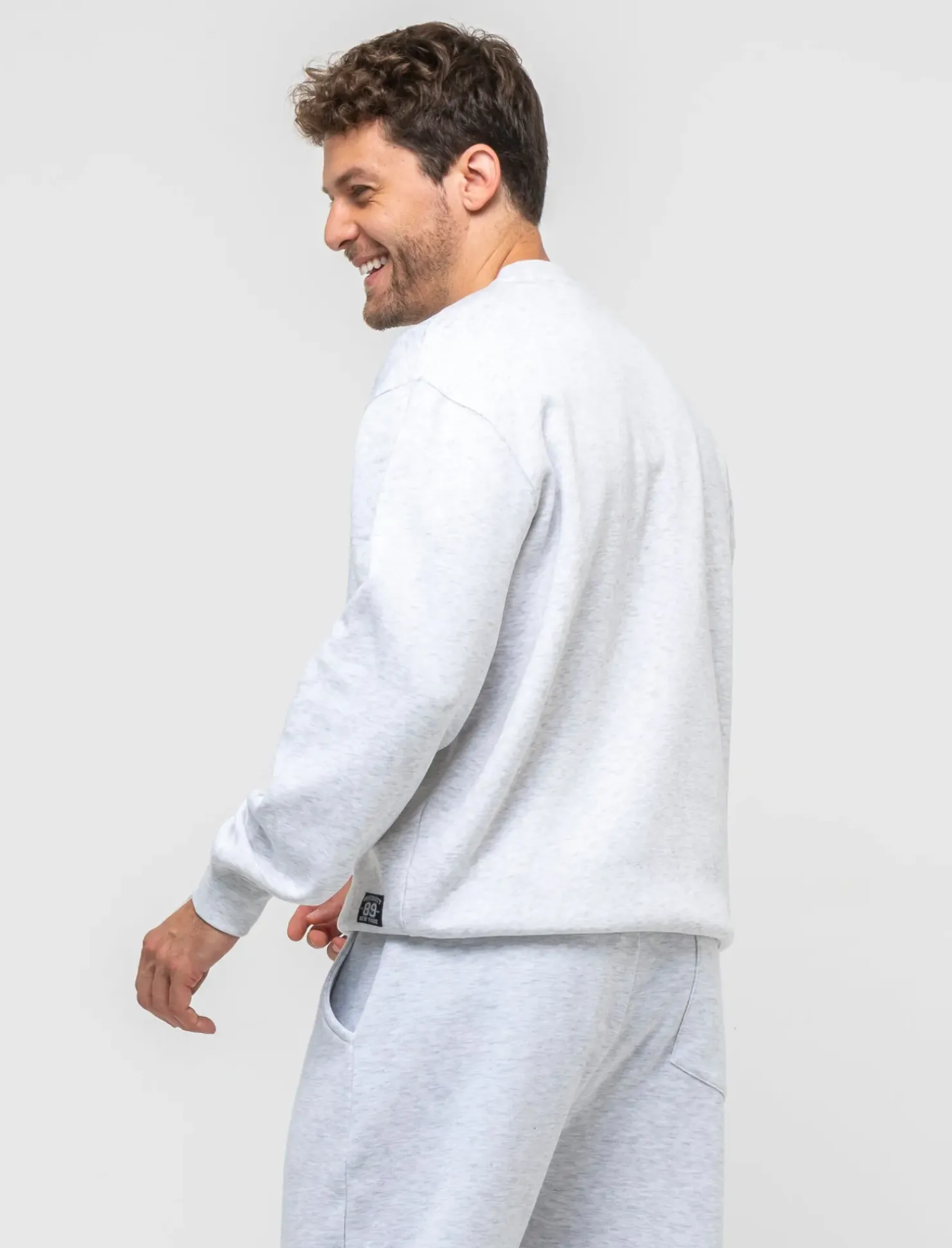 Piazza Italia Felpa girocollo in misto cotone garzato regular fit - mel. Grigio Store