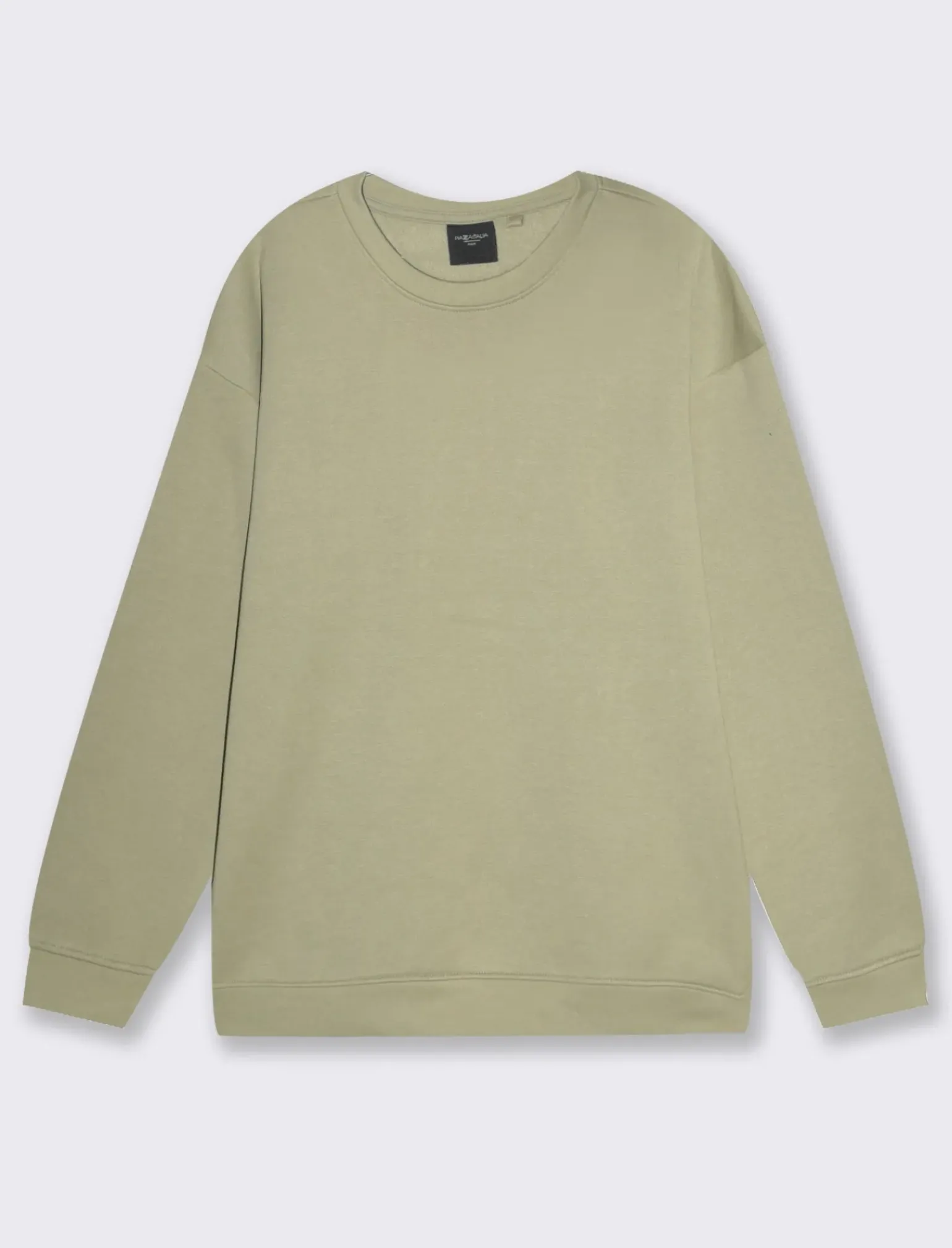 Uomo Piazza Italia Felpe<Felpa girocollo in misto cotone garzato, relaxed fit - salvia