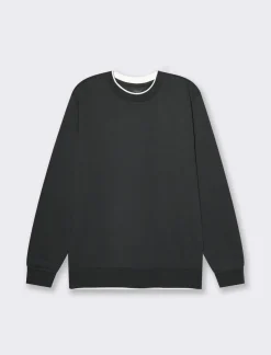 Uomo Piazza Italia Uomo|Felpe<Felpa girocollo in misto cotone garzato regular fit -