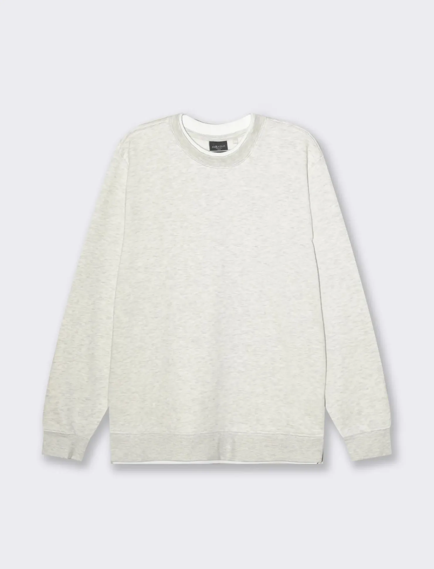 Piazza Italia Felpa girocollo in misto cotone garzato regular fit - mel. Grigio Outlet