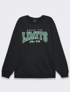 Uomo Piazza Italia Felpe<Felpa girocollo maniche lunghe regular fit in misto cotone - Nero