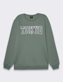 Uomo Piazza Italia Felpe<Felpa girocollo maniche lunghe regular fit in misto cotone - Verde