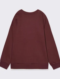 Bambino Piazza Italia Bambino|Felpe<Felpa girocollo over stile college con applicazioni - Bordeaux