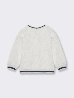 Piazza Italia Neonato|Felpe<Felpa in cotone colore melange con grande ricamo frontale - mel.