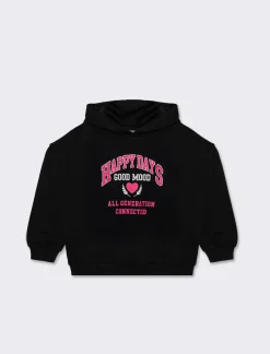 Piazza Italia Felpe|Felpe<Felpa in cotone da bambina con cappuccio e stampa stile college -