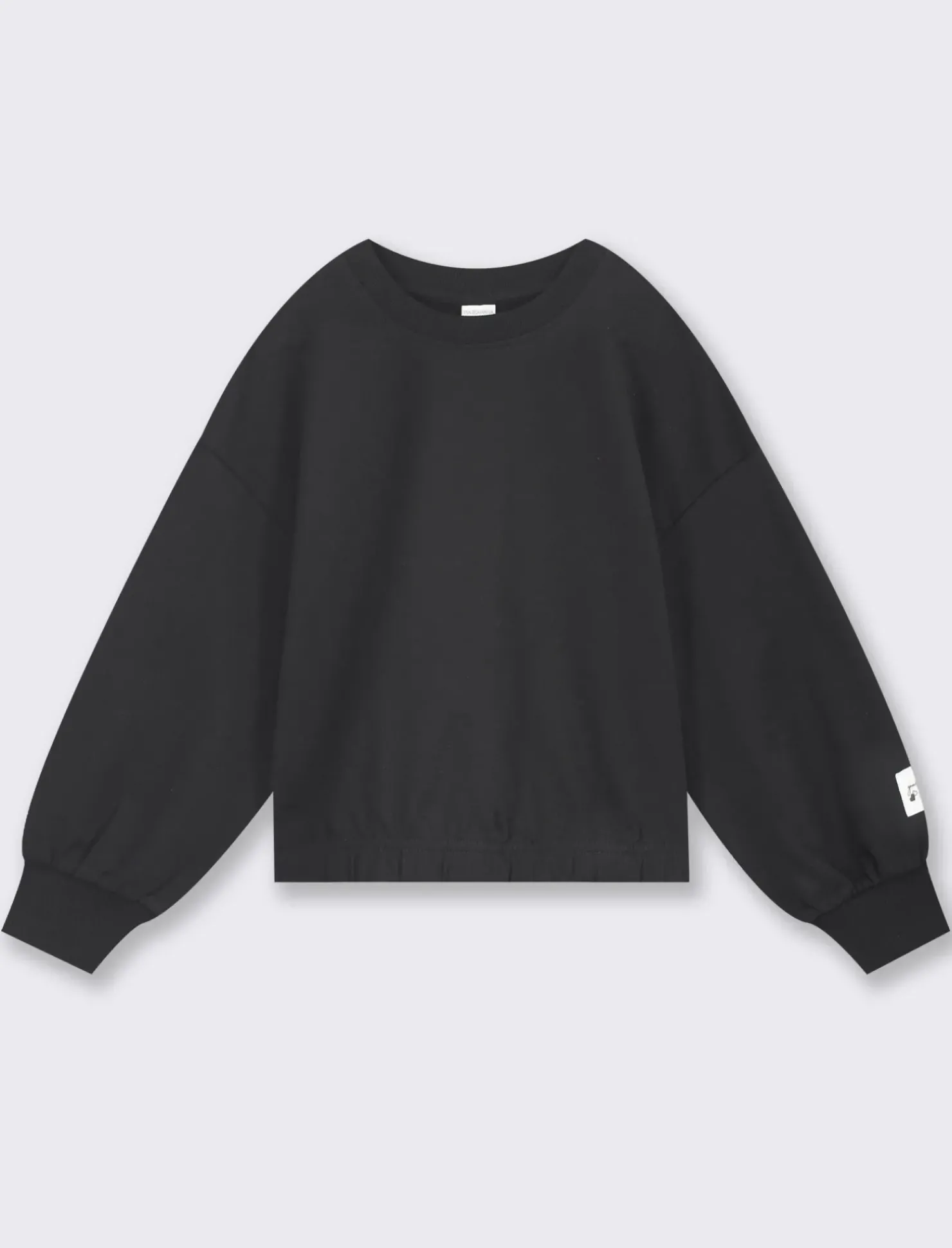 Piazza Italia Felpa in cotone, girocollo e polsini in costina con elastico inserito al fondo - Nero Best