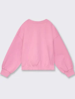 Piazza Italia Bambina|Felpe<Felpa in cotone, girocollo e polsini in costina con elastico inserito al fondo -