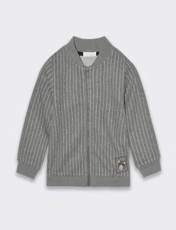 Piazza Italia Neonato|Felpe<Felpa in cotone melange, con zip frontale, foderata in jersey stampa gessata sul davanti -