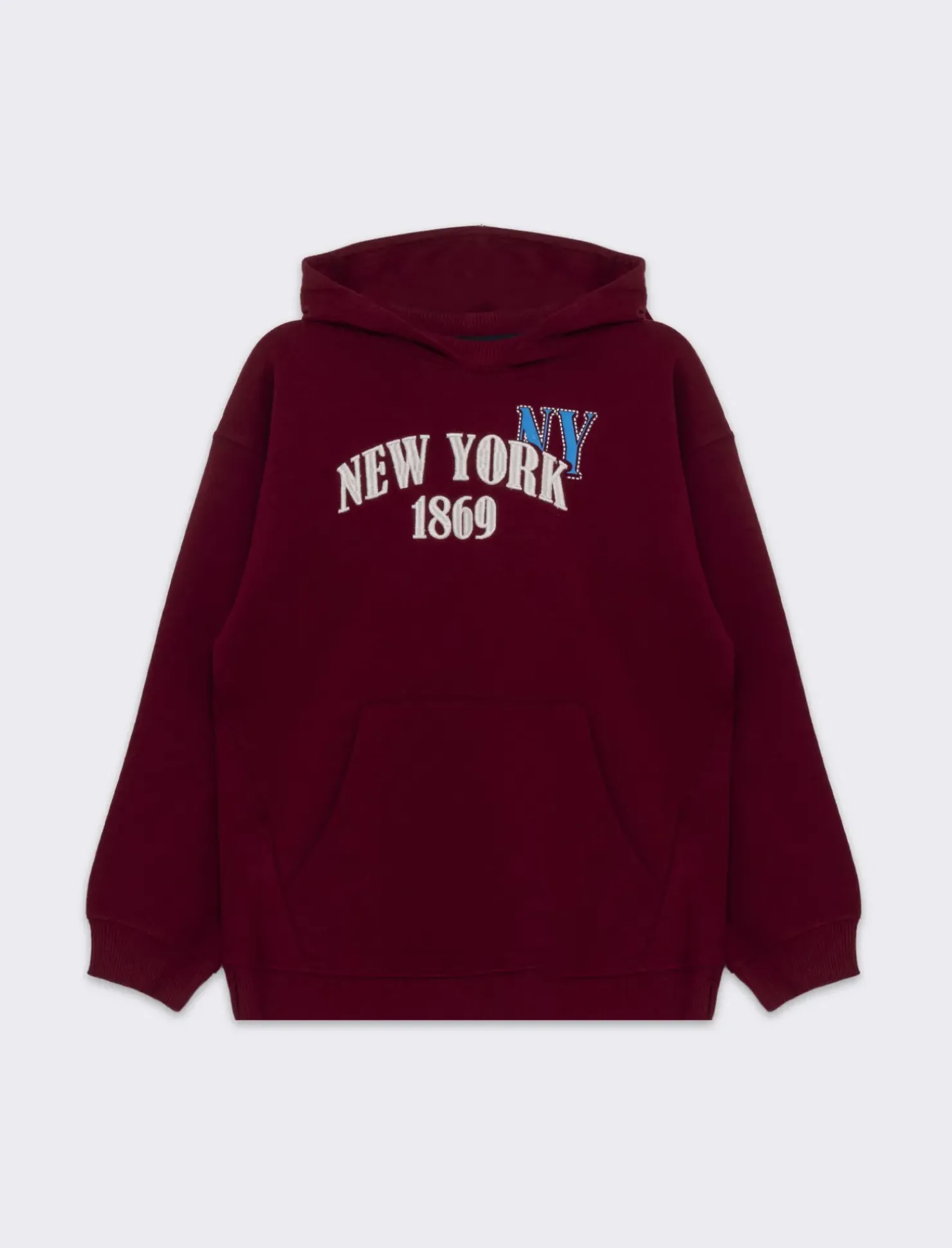 Piazza Italia FELPA IN POLY COTONE - Bordeaux Rosso New