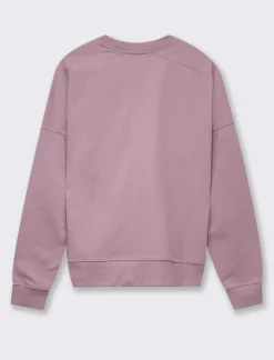 Donna Piazza Italia Donna|Felpe<Felpa leggeremnete garzata girocollo con stampa - malva