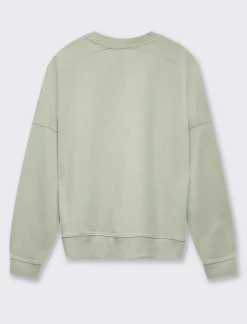 Donna Piazza Italia Donna|Felpe<Felpa leggeremnete garzata girocollo con stampa - Verdino