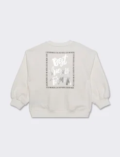 Piazza Italia Bambina|Felpe<Felpa loose fit con stampa e perline - sporco