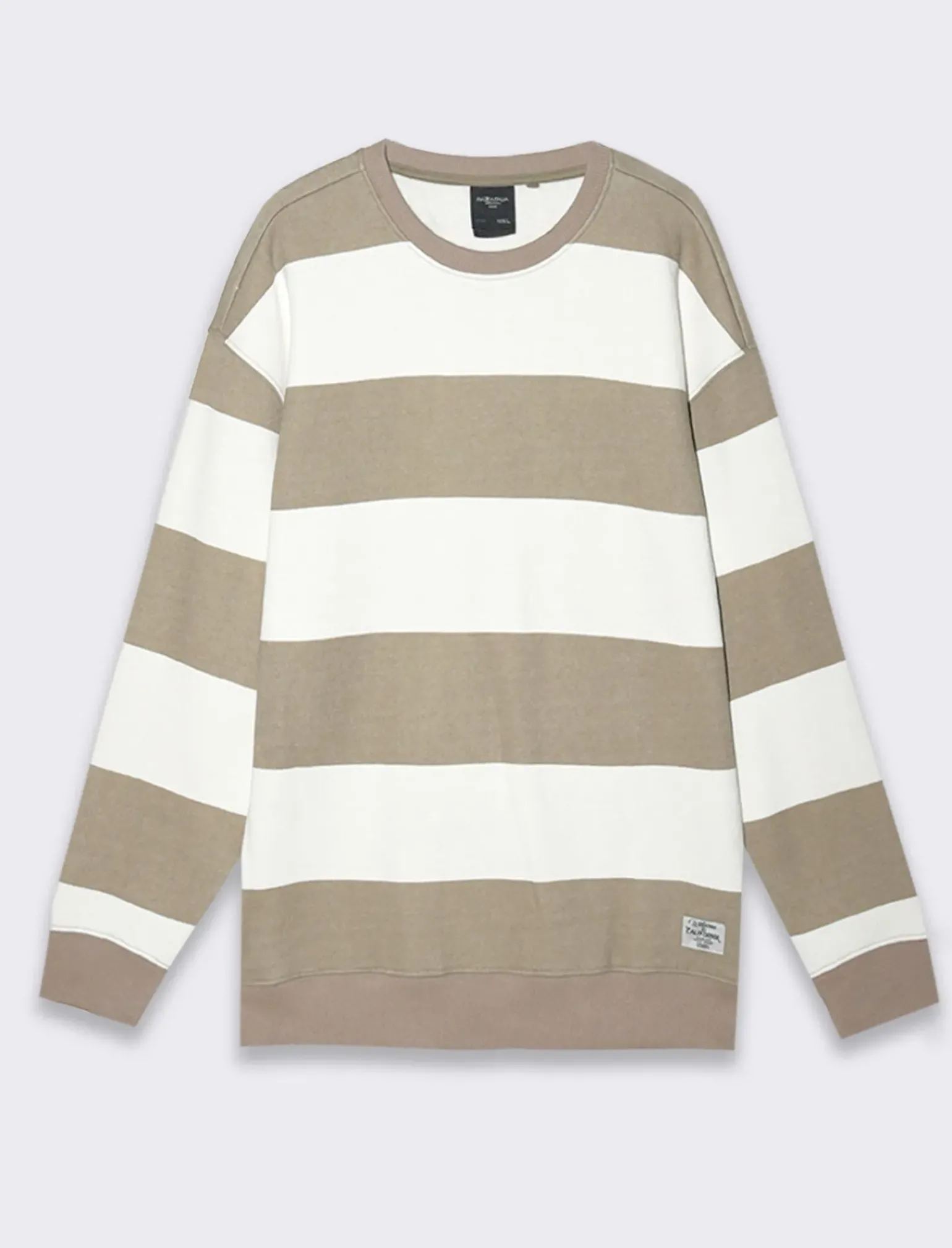 Uomo Piazza Italia Uomo|Felpe<Felpa loose fit in misto cotone garzato con collo rotondo - kaki