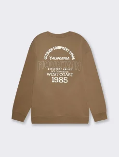 Uomo Piazza Italia Uomo|Felpe<Felpa loose fit in misto cotone garzato - fango