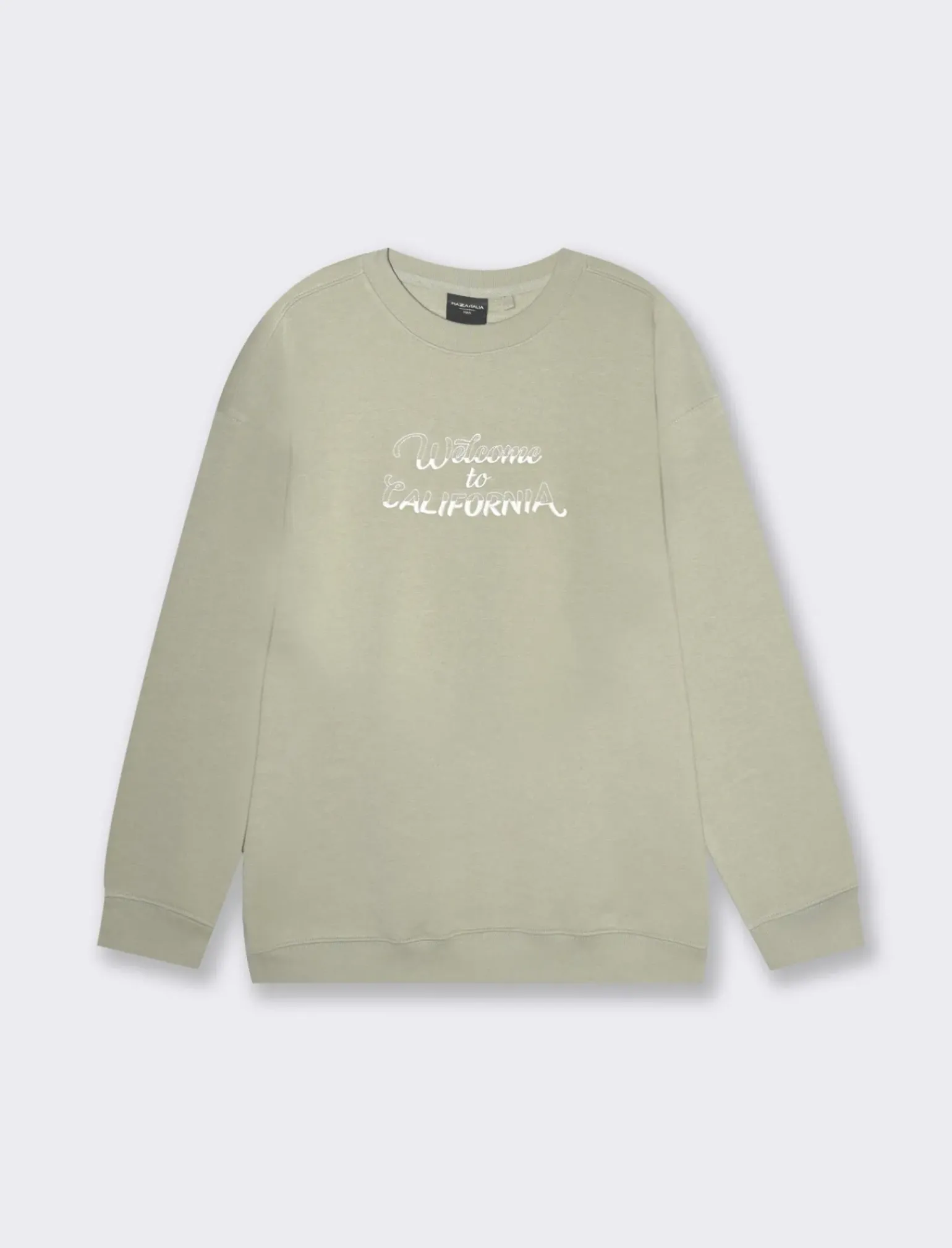 Uomo Piazza Italia Uomo|Felpe<Felpa loose fit in misto cotone garzato - salvia