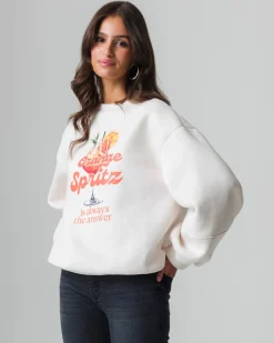 Donna Piazza Italia Felpe<Felpa manica lunga con stampa e vestibilità oversized -