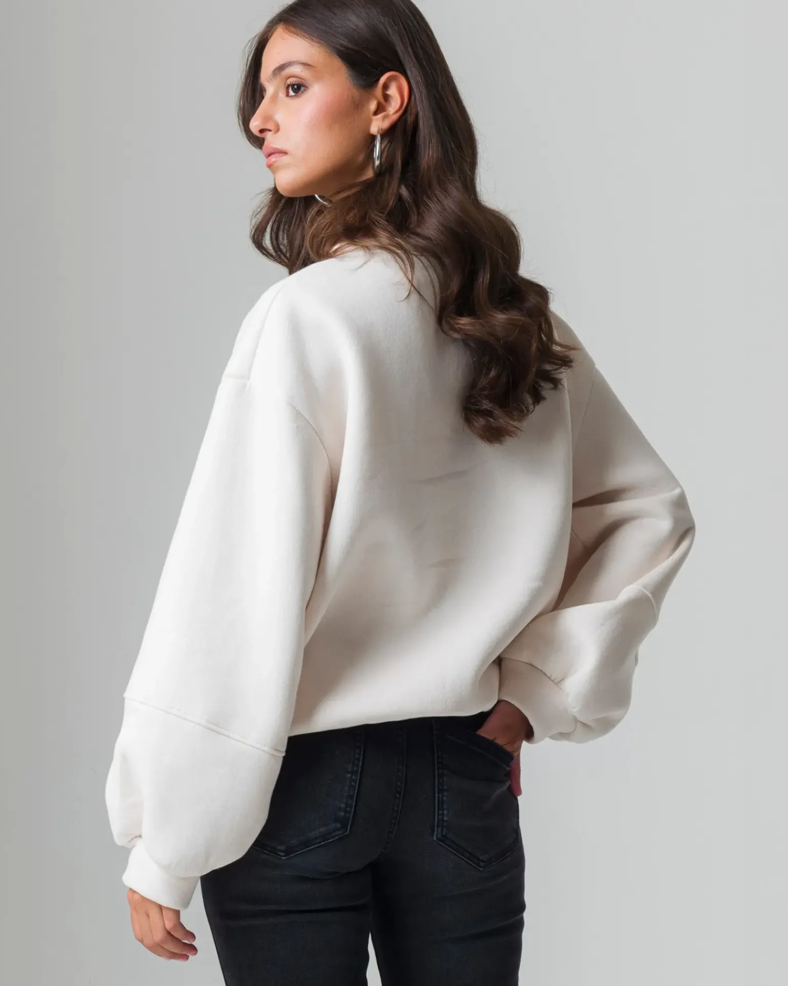 Donna Piazza Italia Felpe<Felpa manica lunga con stampa e vestibilità oversized -