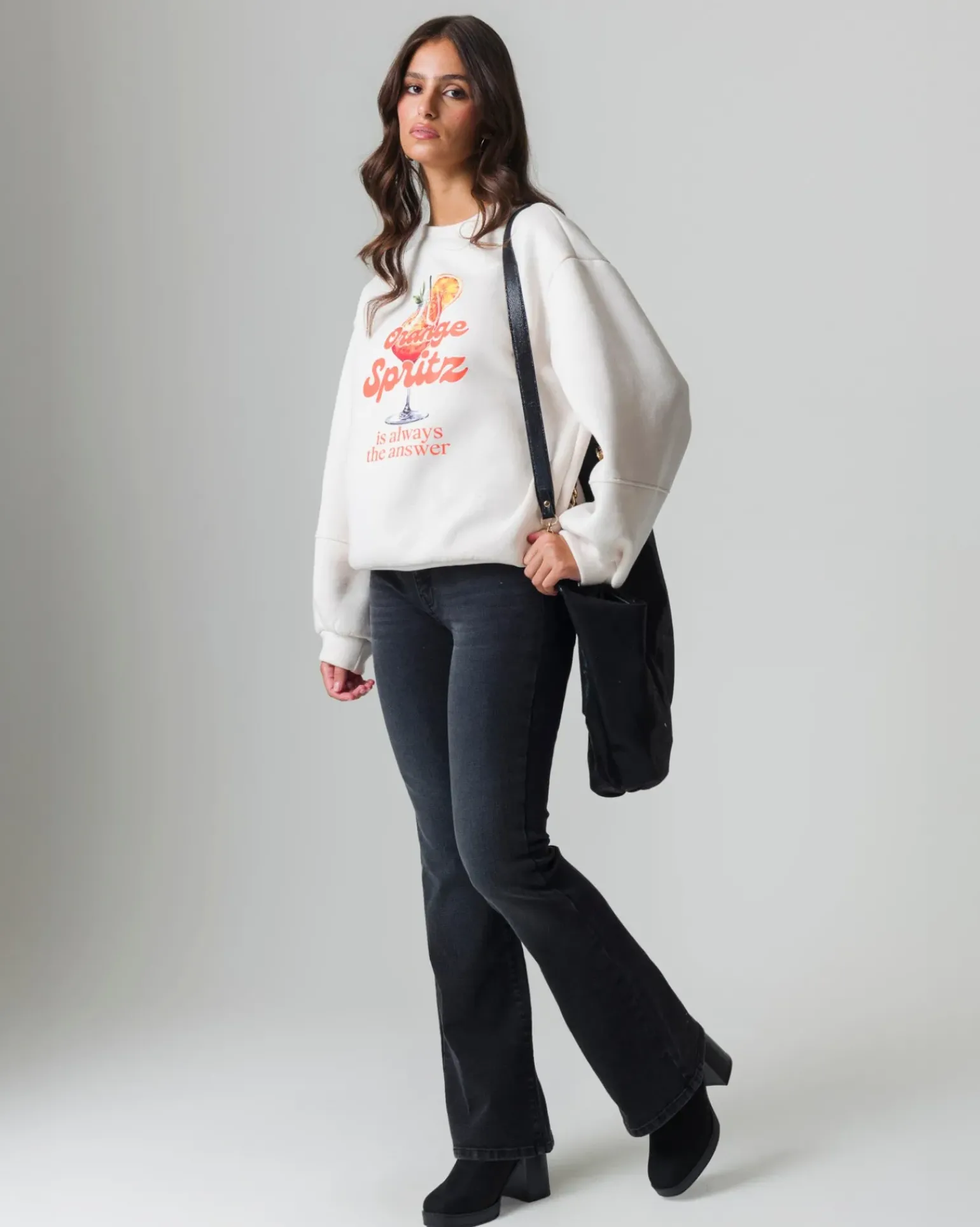 Donna Piazza Italia Felpe<Felpa manica lunga con stampa e vestibilità oversized -