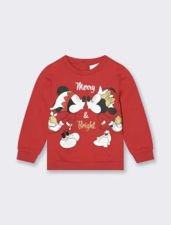 Piazza Italia Neonata<Felpa natalizia con stampa Minnie ed elementi brillanti -