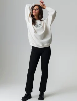 Donna Piazza Italia Felpe<Felpa oversize a girocollo con stampa frontale - Avorio