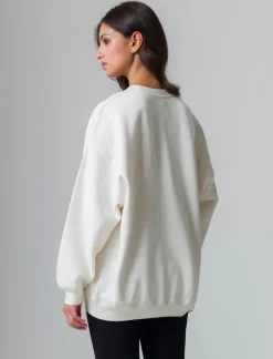 Donna Piazza Italia Felpe<Felpa oversize a girocollo con stampa frontale - Avorio