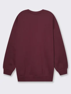 Donna Piazza Italia Felpe<Felpa oversize a girocollo con stampa frontale - Lampone