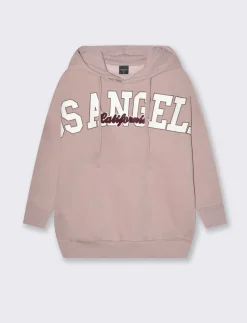 Donna Piazza Italia Felpe<Felpa oversize con cappuccio e stampa - Rosa antico