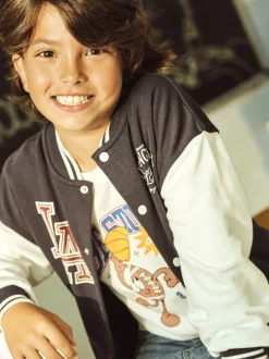 Bambino Piazza Italia Bambino|Felpe<Felpa varsity con maniche a contrasto e stampe modello college -