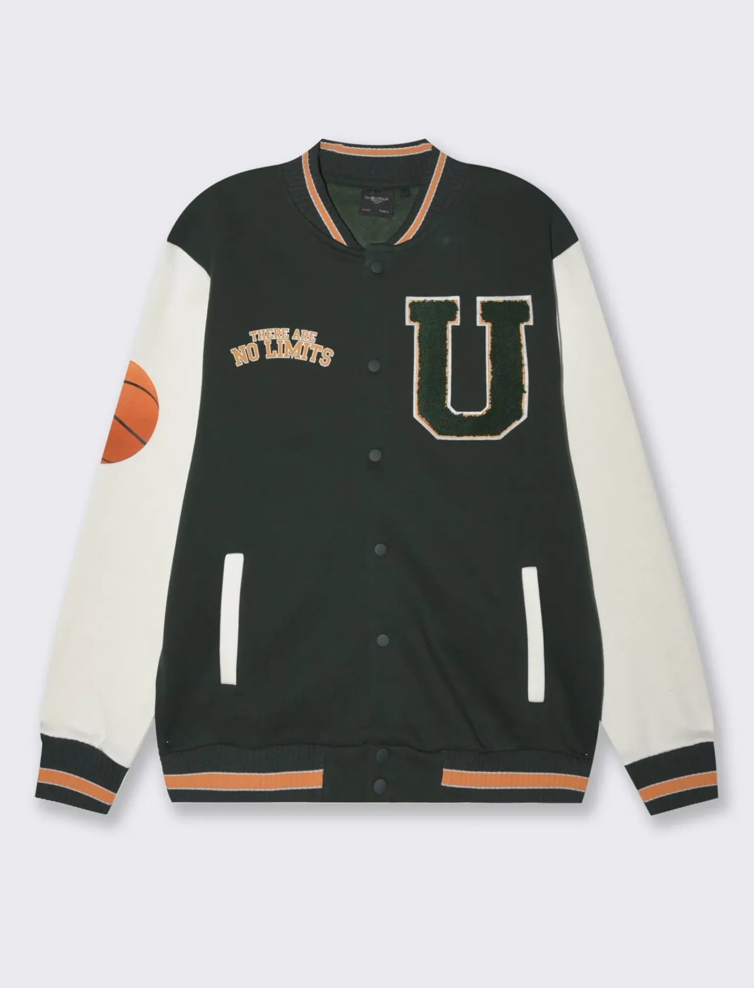 Uomo Piazza Italia Uomo|Felpe<Felpa varsity coordinata tasche a doppio filetto sui fianchi - scuro