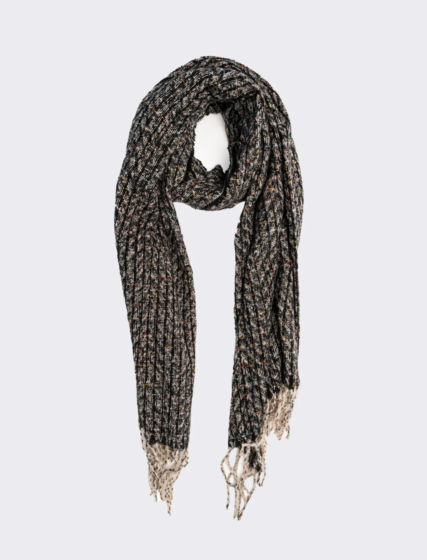 Piazza Italia Foulard da uomo effetto spina di pesce - Nero Discount