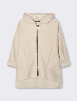 Donna Piazza Italia Donna|Giubbini E Cappotti<Giacca con cappuccio e tasche a toppa - Avorio