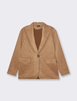 Donna Piazza Italia Giacche E Blazer<Giacca con risvolto e manica a 3/4 da donna - Cammello