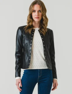 Donna Piazza Italia Donna<Giacca in semilpelle con clips -