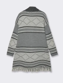 Donna Piazza Italia Giacche E Blazer<Giacca lunga in maglia jacquard -