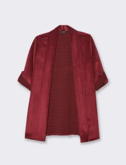 Donna Piazza Italia Donna|Giacche E Blazer<Giacca senza chiusura con manica a 3/4 con risvolto - Vinaccia