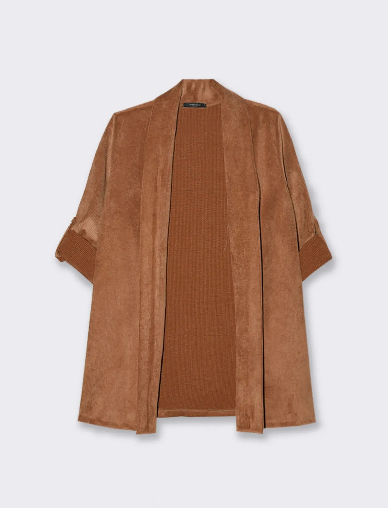 Donna Piazza Italia Donna|Giacche E Blazer<Giacca senza chiusura con manica a 3/4 con risvolto - tabacco