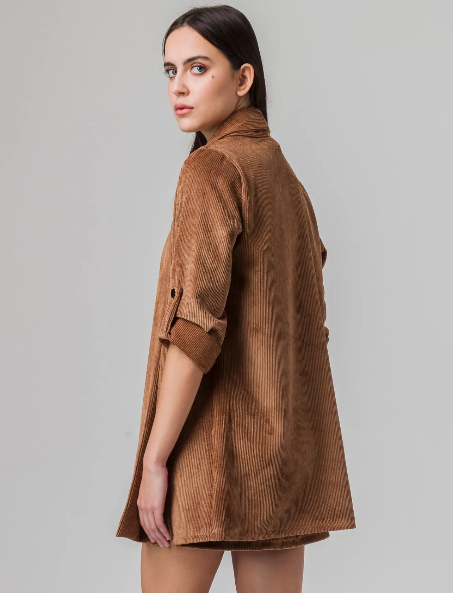 Donna Piazza Italia Donna|Giacche E Blazer<Giacca senza chiusura con manica a 3/4 con risvolto - tabacco