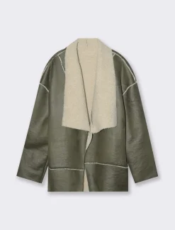 Donna Piazza Italia Giubbini E Cappotti<Giacca taglio vivo effetto montone manica a T - Ve.milit.